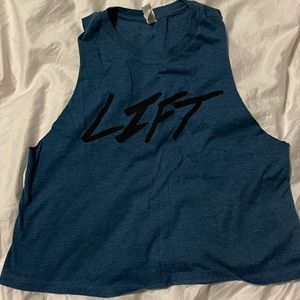 Blue Crop Top Muscle Tank Size Medium